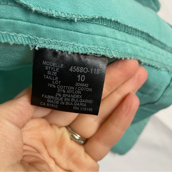 TRIBAL Women’s Teal Blue Fitted Utility Button Up Jacket Bronze Buttons Size‎ 10 - Picture 9 of 12